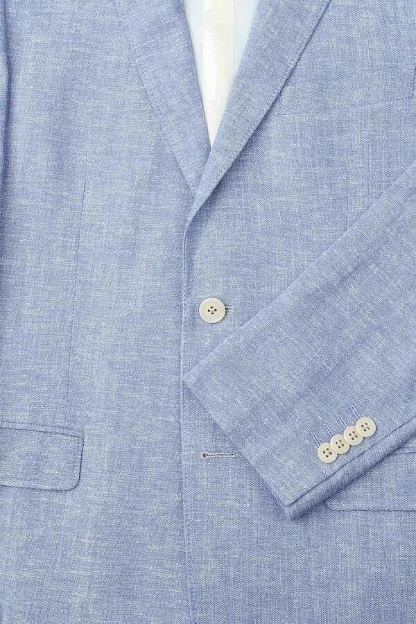 Suitable Blazer Linnen Panama Lichtblauw - Foto 4