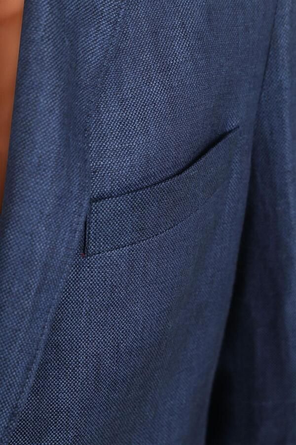 Suitable Blazer Linnen Panama Navy - Foto 4