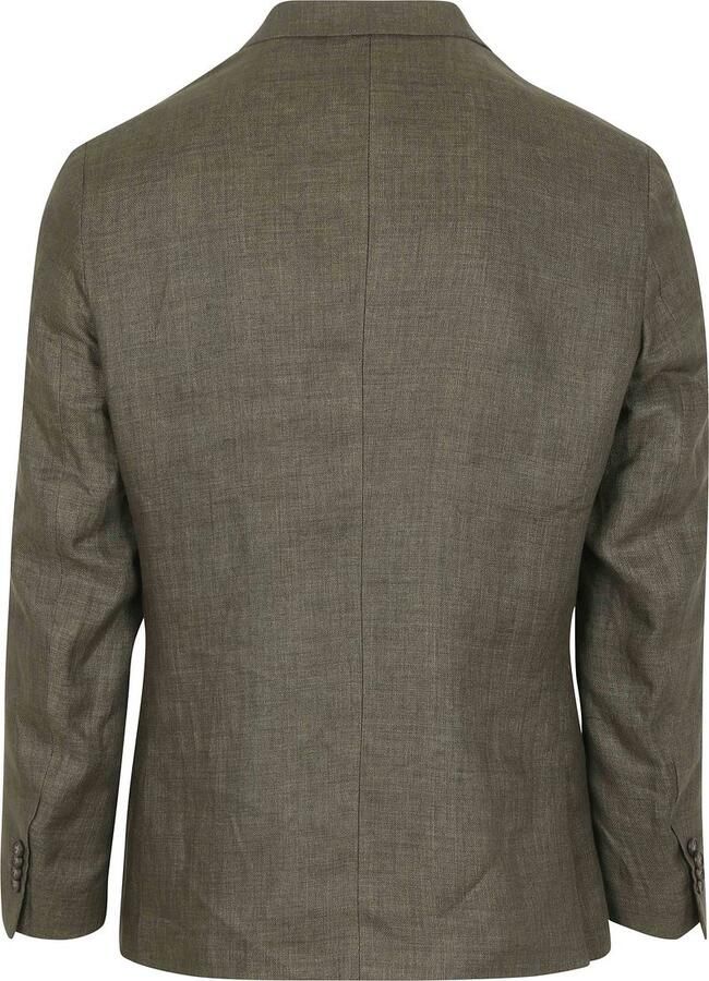 Suitable Blazer Linnen Panama Olijfgroen - Foto 2