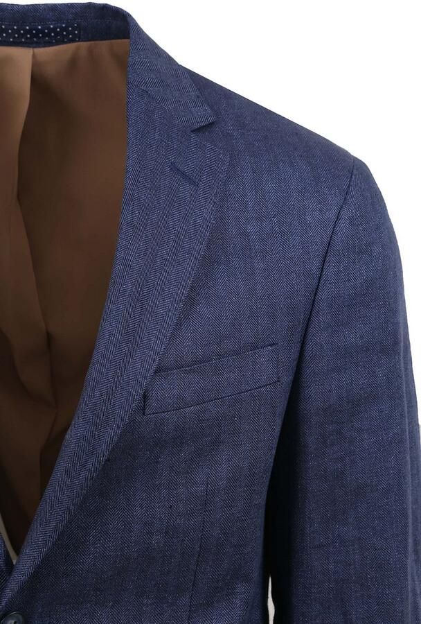 Suitable Blazer Linnen Royal Blauw