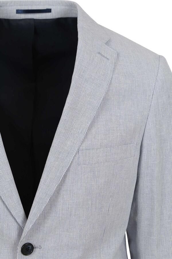 Suitable Blazer Linnen Streep Lichtblauw - Foto 5