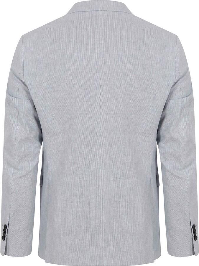 Suitable Blazer Linnen Streep Lichtblauw - Foto 3