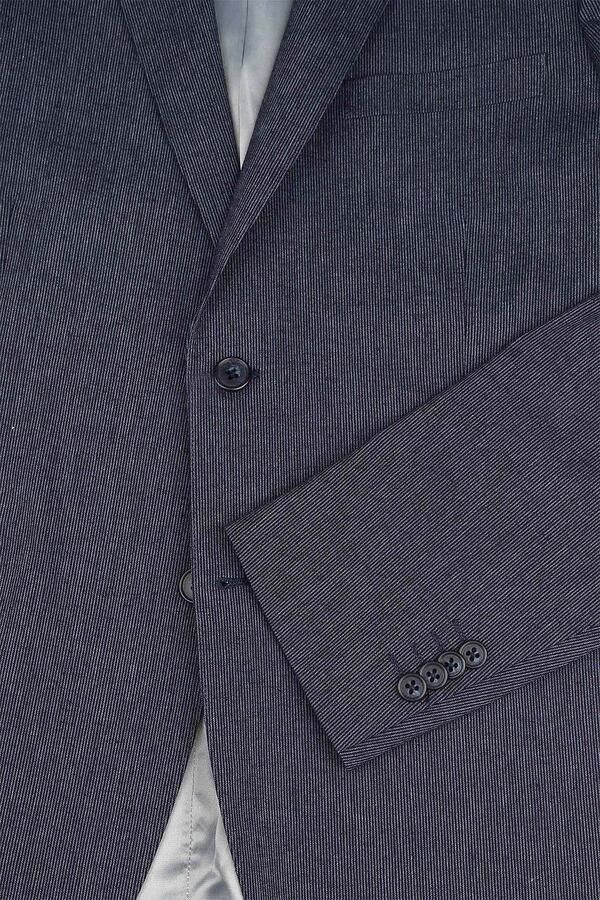Suitable Blazer Linnen Streep Navy - Foto 3