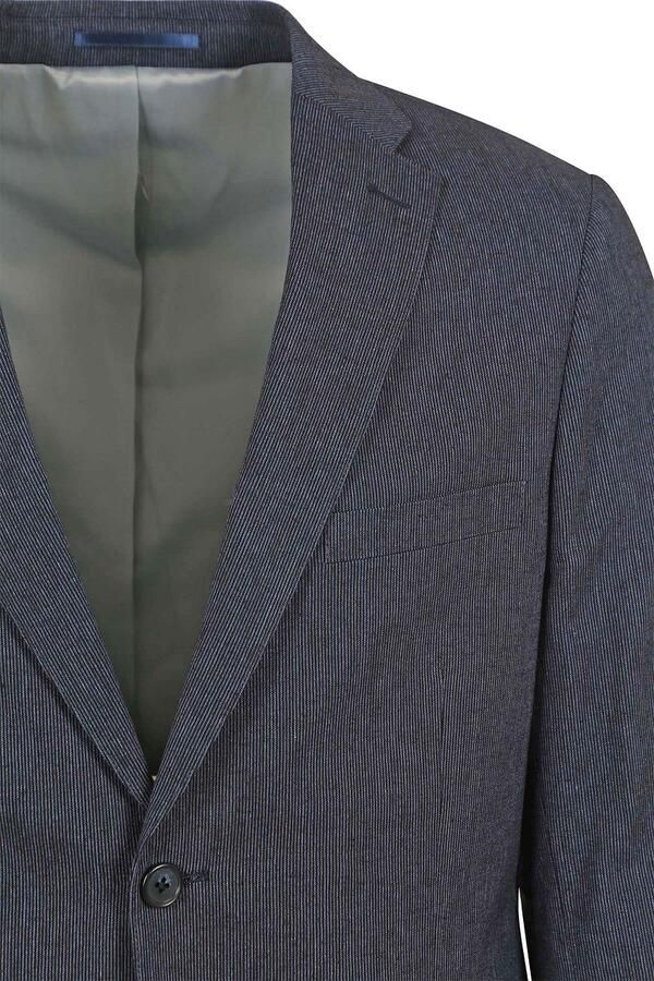 Suitable Blazer Linnen Streep Navy - Foto 4