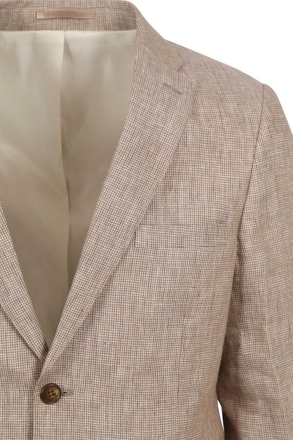 Suitable Blazer Pepita Linnen Beige - Foto 4