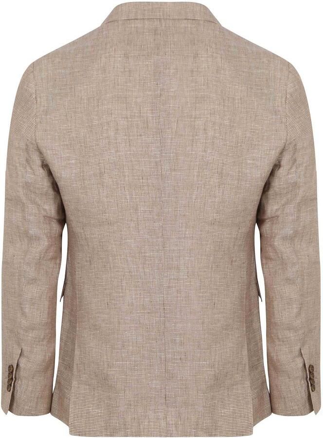 Suitable Blazer Pepita Linnen Beige - Foto 2