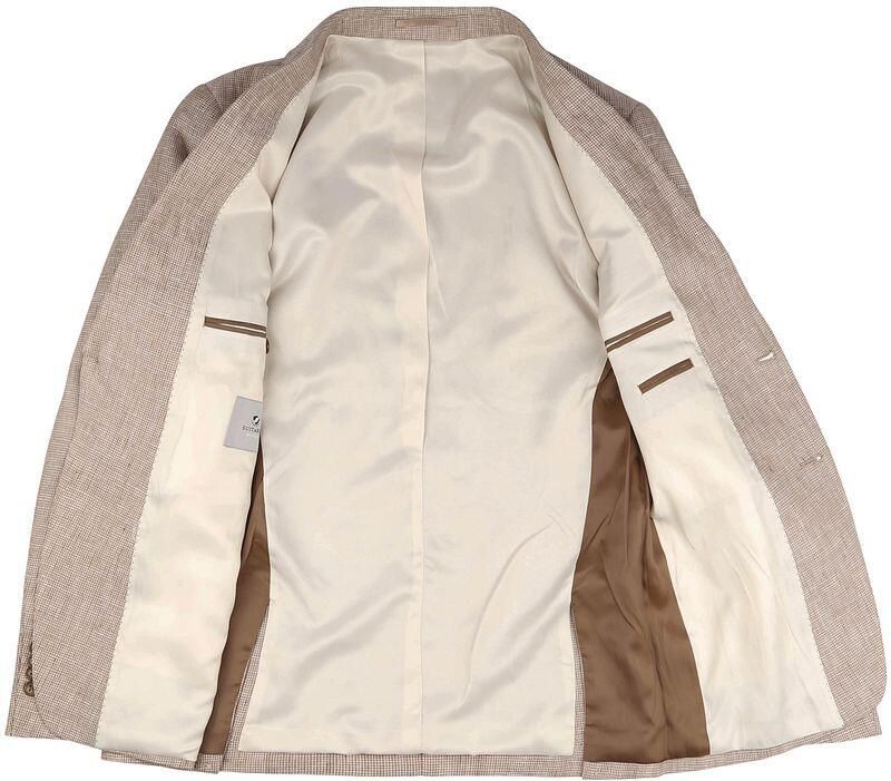 Suitable Blazer Pepita Linnen Beige - Foto 3