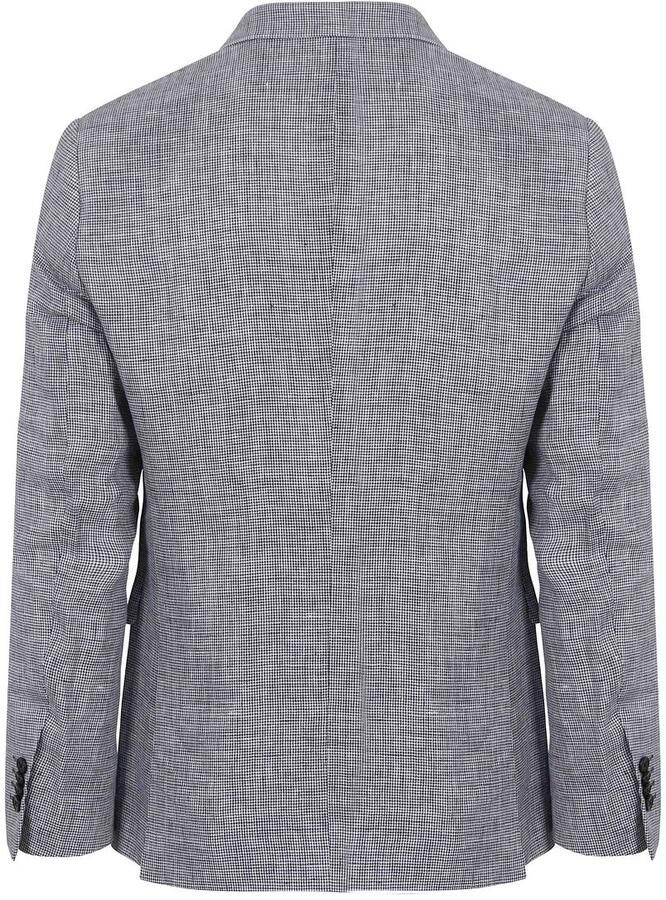 Suitable Blazer Pepita Linnen Blauw - Foto 2