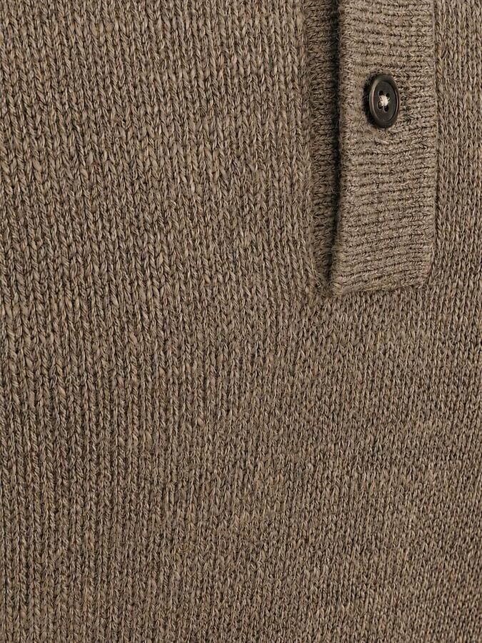 Suitable Button Longue Melange Poloshirt Beige - Foto 4