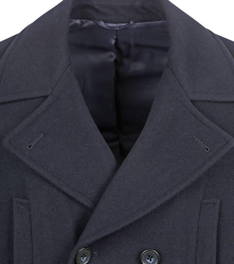 Suitable Caban Coat Wol Navy