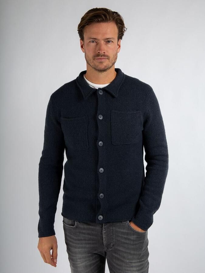 Suitable Cardigan Boiled Wool Blauw - Foto 2
