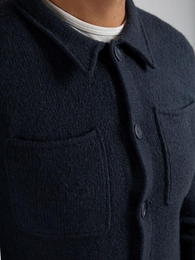 Suitable Cardigan Boiled Wool Blauw - Foto 3