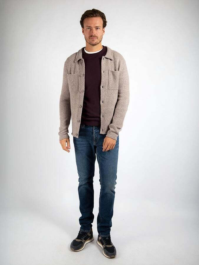 Suitable Cardigan Boiled Wool Taupe - Foto 3