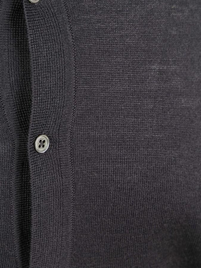 Suitable Cardigan Shirt Merino Antraciet - Foto 4