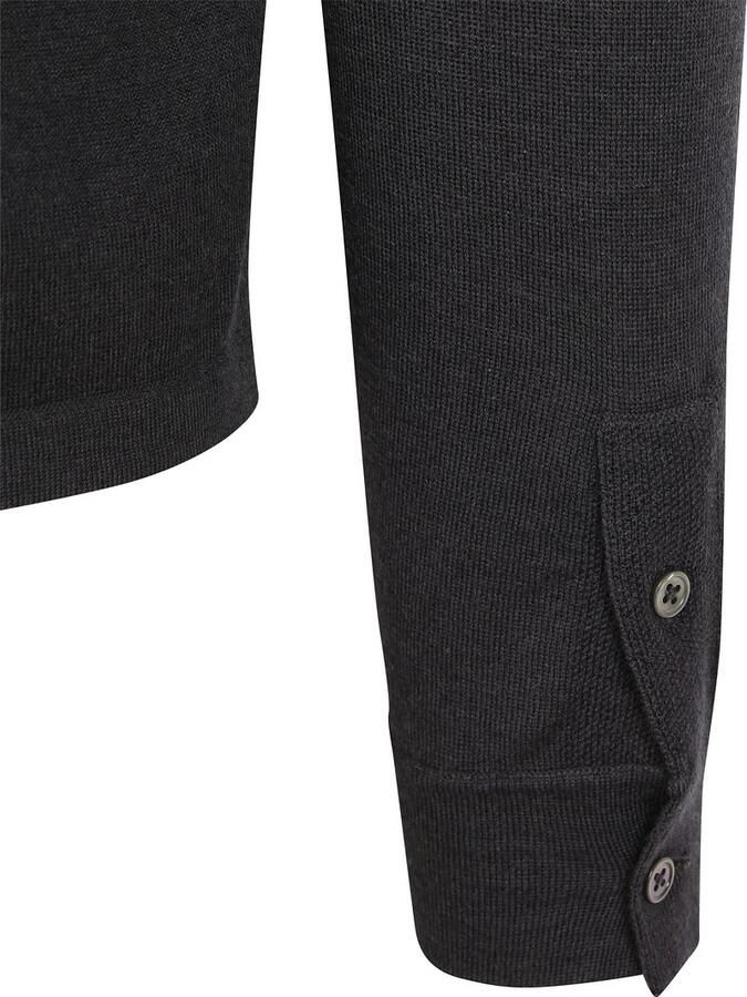 Suitable Cardigan Shirt Merino Antraciet - Foto 5