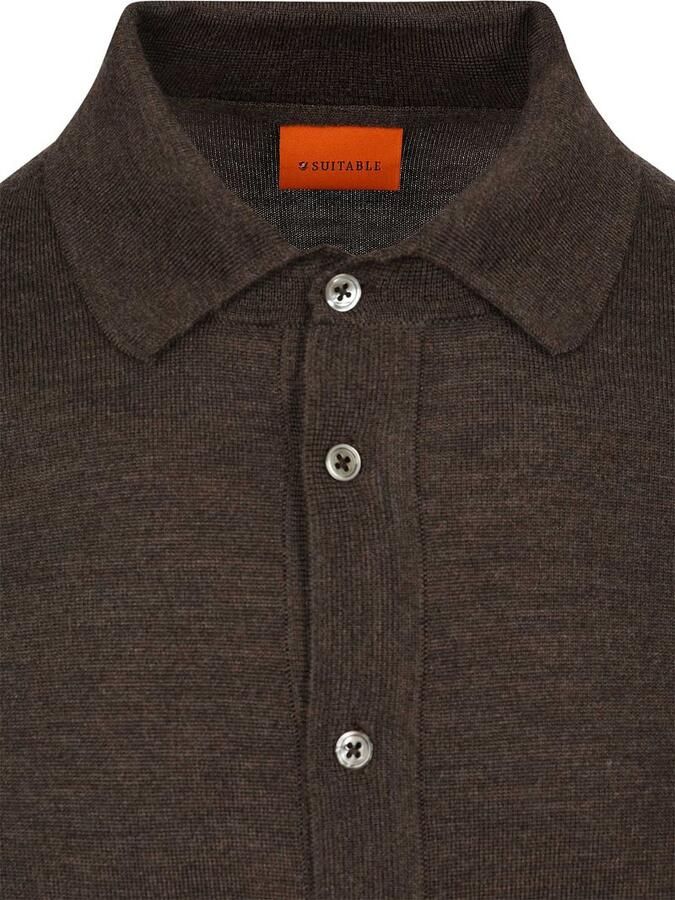 Suitable Cardigan Shirt Merino Bruin