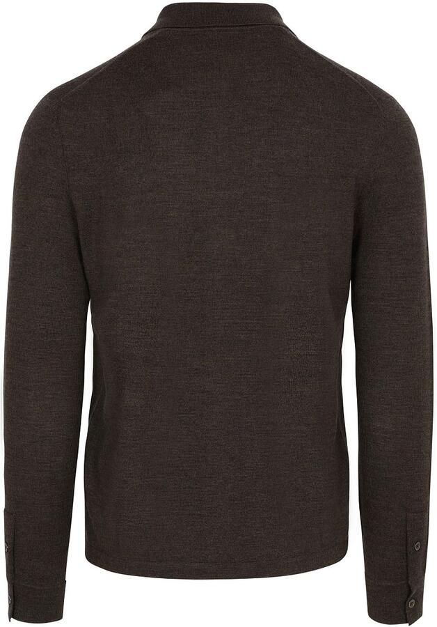 Suitable Cardigan Shirt Merino Bruin - Foto 3