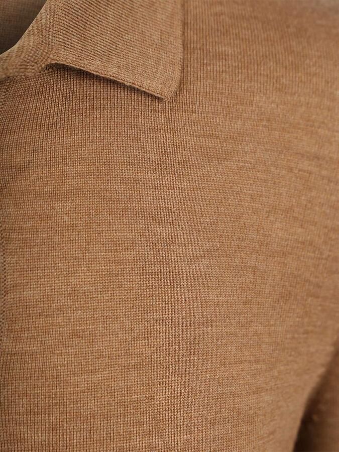 Suitable Cardigan Shirt Merino Camel