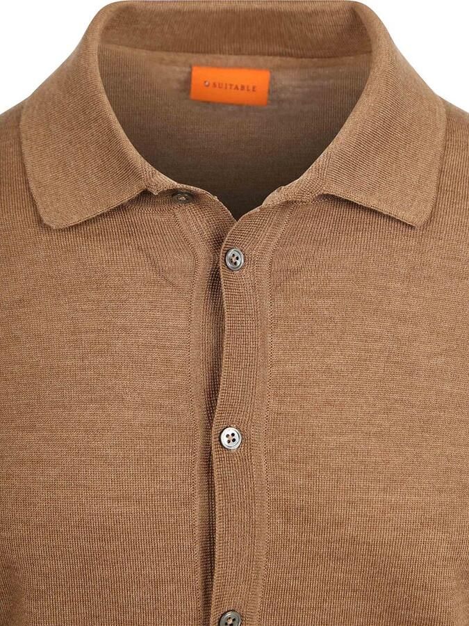 Suitable Cardigan Shirt Merino Camel - Foto 4