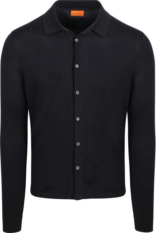 Suitable Cardigan Shirt Merino Navy