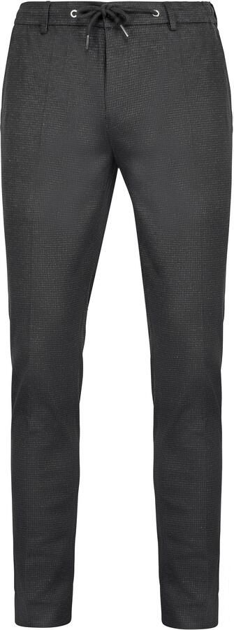 Suitable Chino Das Pied de Poule Antraciet