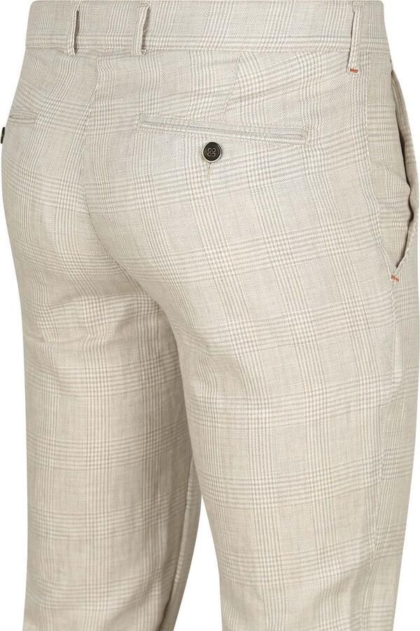 Suitable Chino Linen Blend Ruiten Beige - Foto 3