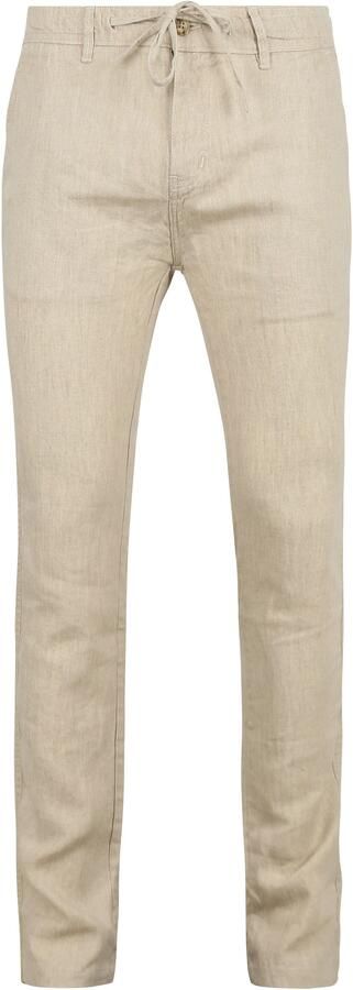 Suitable Broek Chino Linnen Beige - Foto 5