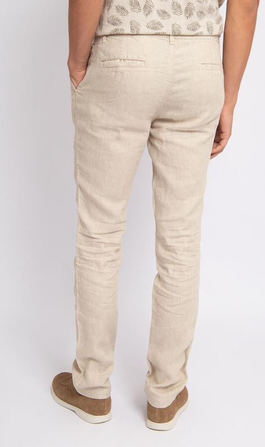 Suitable Broek Chino Linnen Beige - Foto 4
