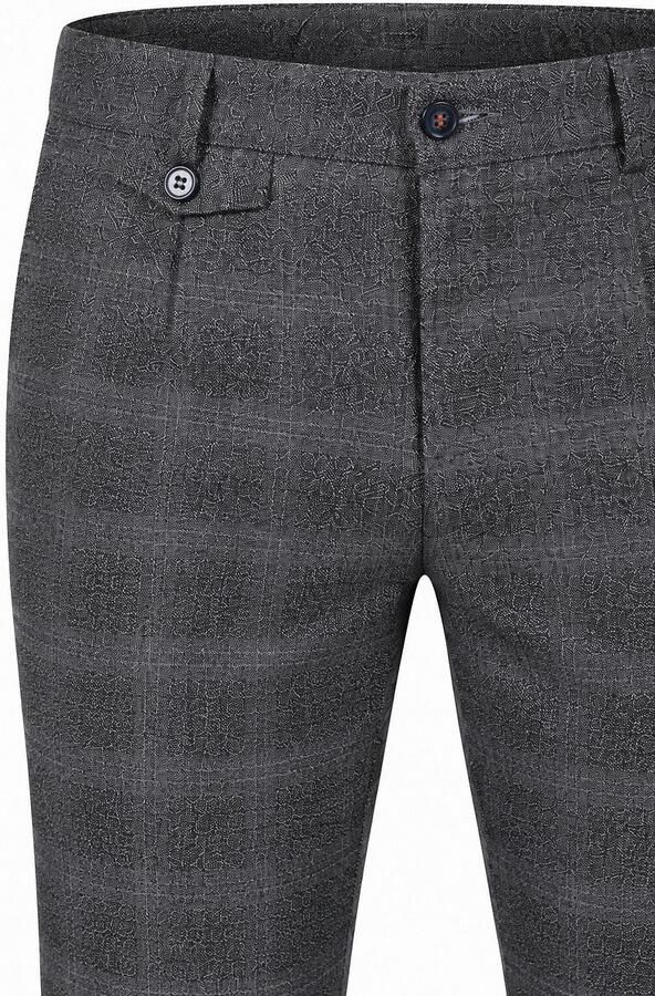 Suitable Broek Chino Pico Pleat Check Grijs - Foto 4