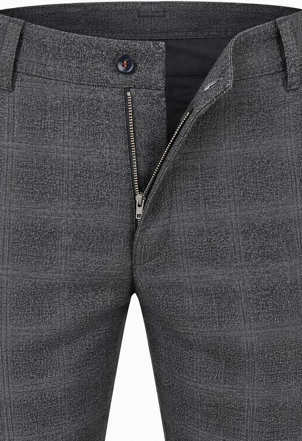 Suitable Broek Chino Pico Pleat Check Grijs - Foto 3