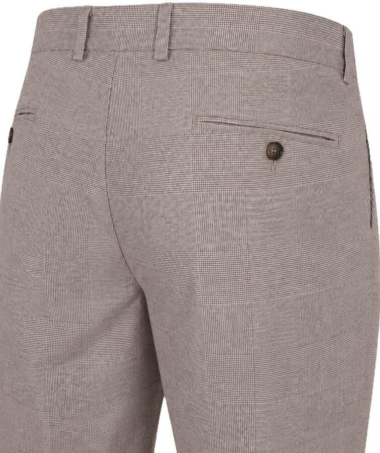 Suitable Chino Pico Pleat Check Sand - Foto 2