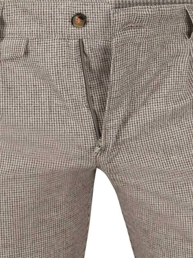Suitable Chino Pico Pleat Flanel Print Beige - Foto 3
