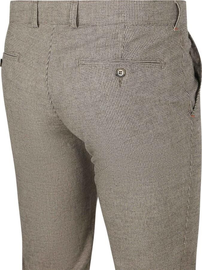 Suitable Chino Pico Pleat Flanel Print Beige - Foto 4
