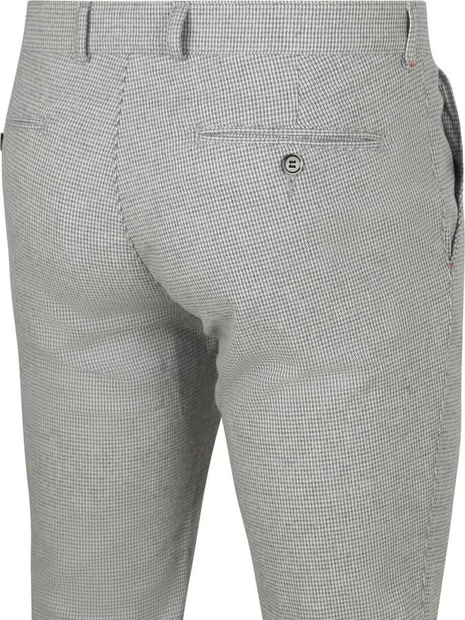 Suitable Chino Pico Pleat Flanel Print Grijs - Foto 5