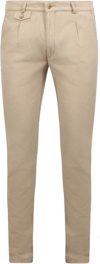 Suitable Chino Pico Pleat Flanel Sand