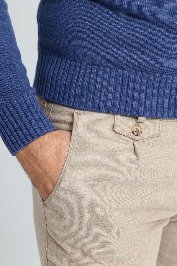 Suitable Chino Pico Pleat Flanel Sand - Foto 3