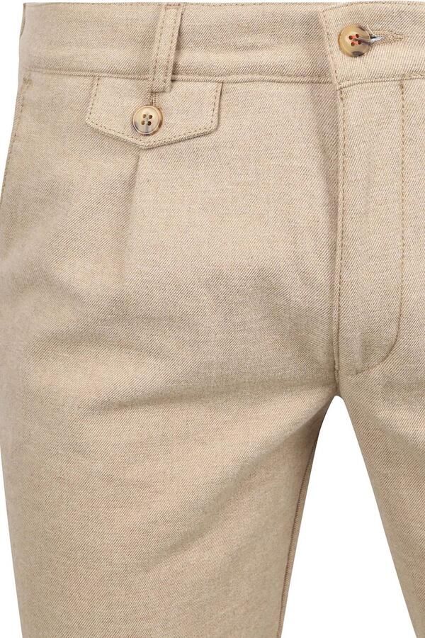 Suitable Chino Pico Pleat Flanel Sand - Foto 4