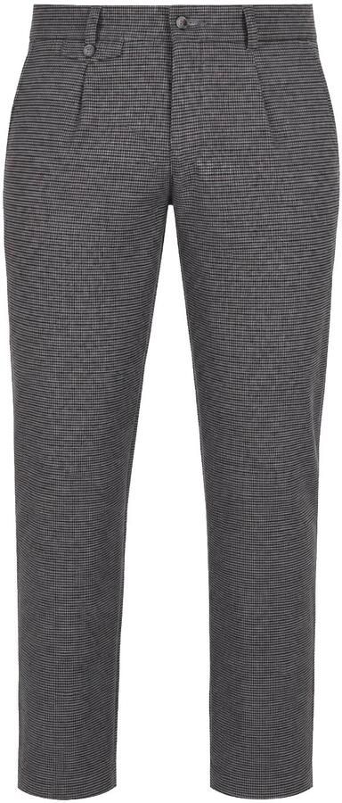 Suitable Chino Pico Pleat Pepita Navy Bruin