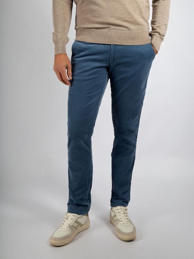 Suitable Chino Plato Corduroy Blauw - Foto 3