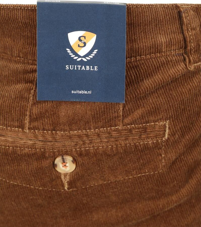 Suitable Chino Plato Corduroy Bruin - Foto 3