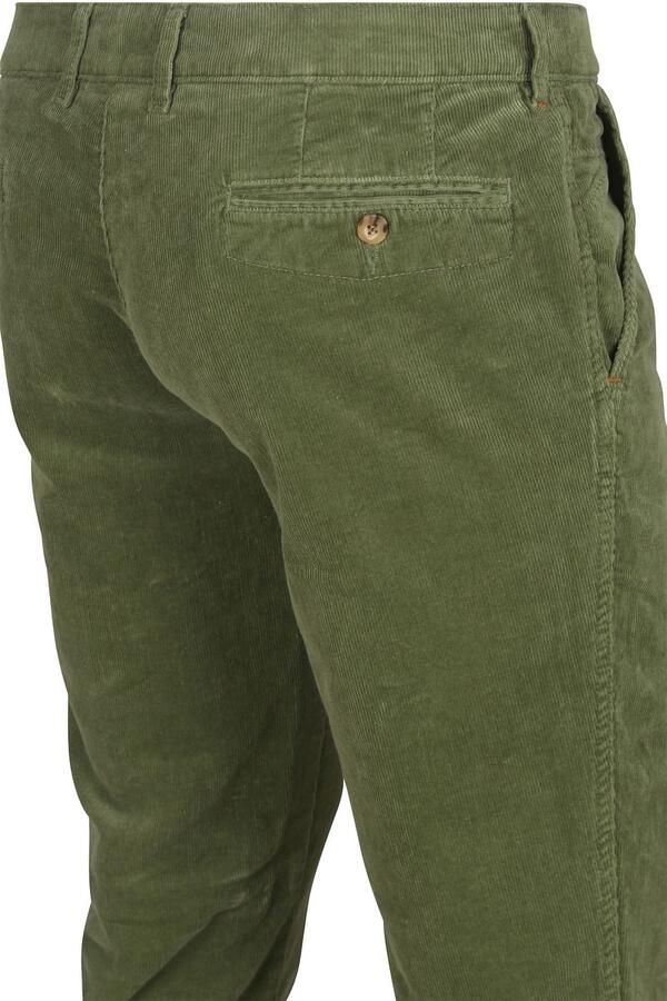 Suitable Chino Plato Corduroy Groen - Foto 4