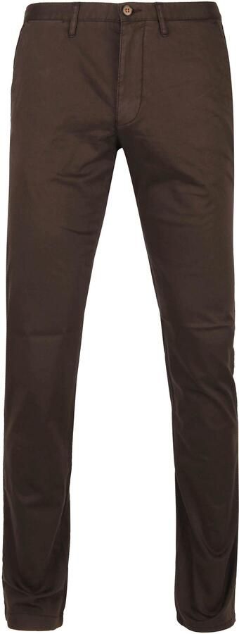 Suitable Broek Chino Sartre Donkerbruin