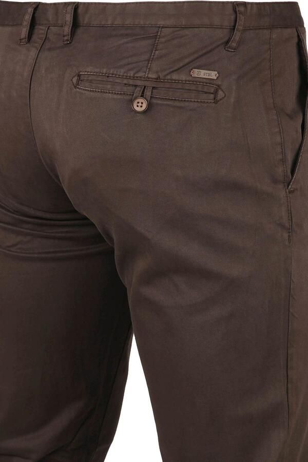 Suitable Broek Chino Sartre Donkerbruin - Foto 2