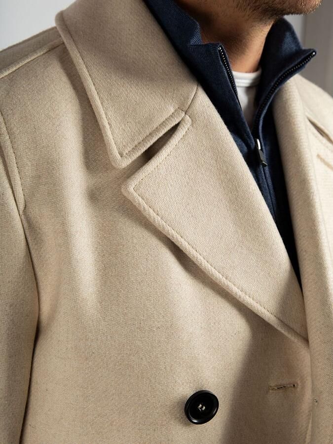Suitable Mantel Coat Caban Wol Blend Ecru - Foto 3