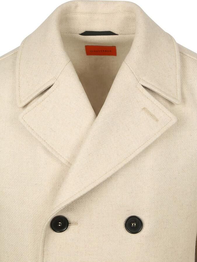Suitable Mantel Coat Caban Wol Blend Ecru - Foto 4