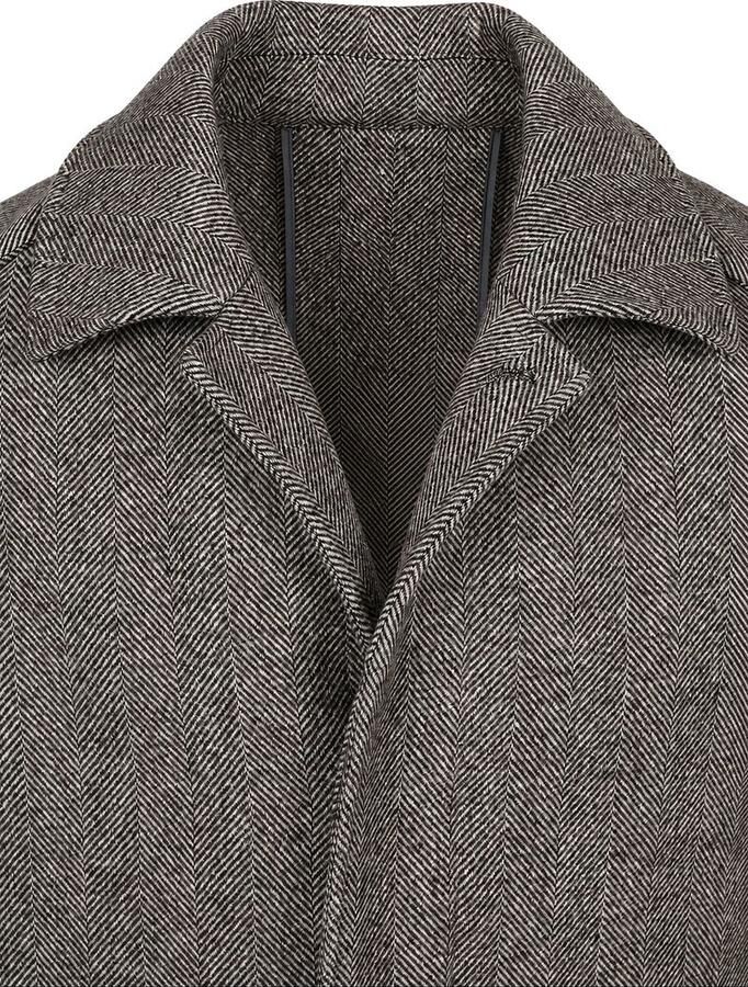 Suitable Mantel Coat Longsaddle Herringbone Bruin - Foto 2