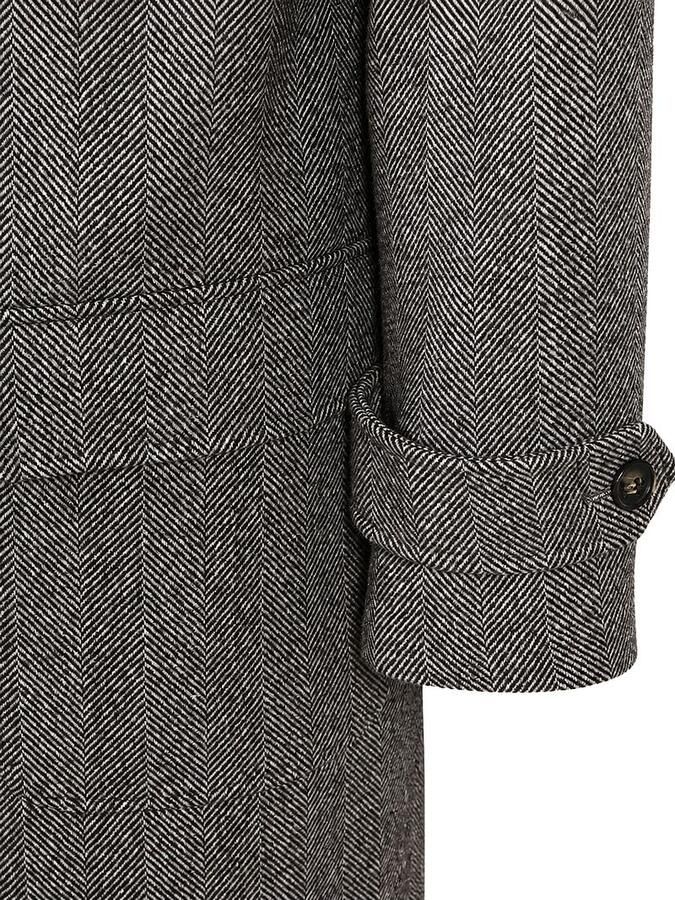 Suitable Mantel Coat Longsaddle Herringbone Bruin - Foto 5