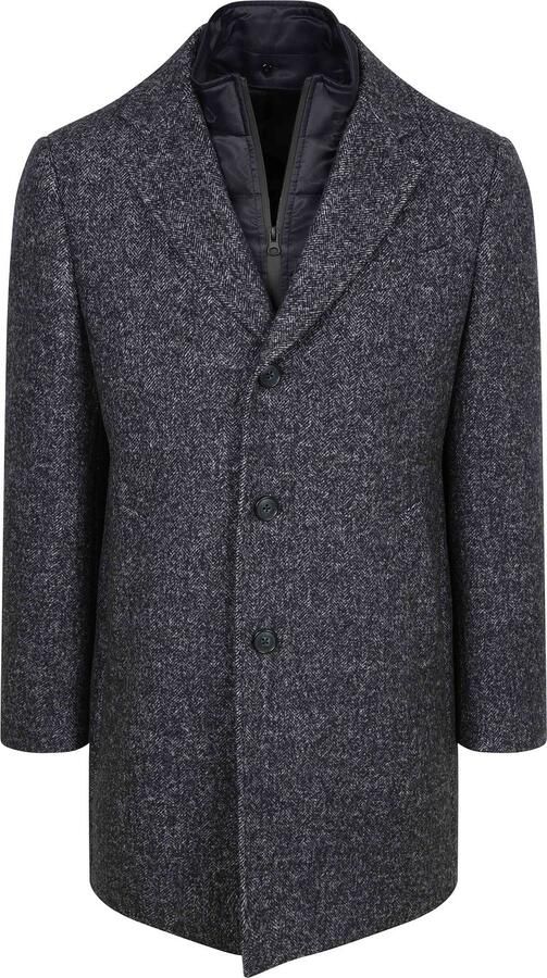 Suitable Blazer Coat Wol Herringbone Navy