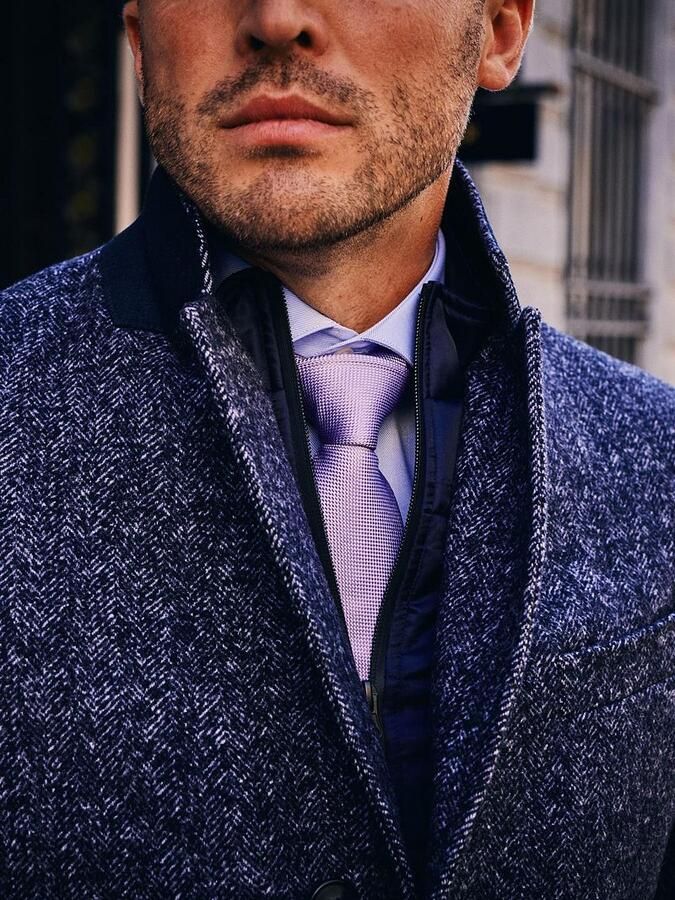 Suitable Blazer Coat Wol Herringbone Navy - Foto 2