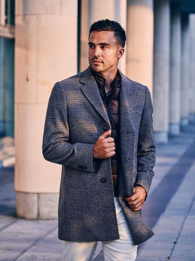 Suitable Mantel Coat Wol Pepita Beige Camel - Foto 2
